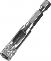 ЗУБР АВК, d 10 мм, (HEX 1/4″, 15 мм кромка), вакуумное алмазное трубчатое сверло, Профессионал (29865-10)