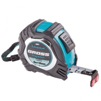 Рулетка Magnetisch 5 м х 19 мм,обрезиненный корпус,автоматическая фиксация,Нейлоновое покрытиеытие,зацеп с магнитом Gross