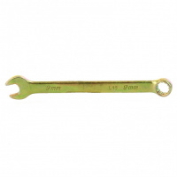 Ключ комбинированный, 9 мм, желтый цинк Сибртех