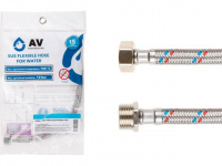 Подводка гибкая, SUS, гайка 1" - штуцер 1" 80см AV Engineering