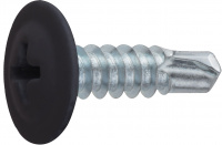 Саморез 4.2х19 мм с прессшайбой, цинк, со сверлом, RAL 9005 (150 шт в пласт. конт.) STARFIX