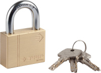 ЗУБР 50 мм, латунный корпус, навесной замок (37299-50)