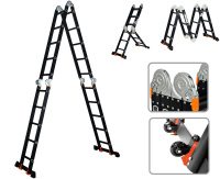 Лестница алюм. многофункц.4х5 ступ.(стрем.-283см,лестн.-580см) 15,5кг BLACK LINE STARTUL (ST9930-05)