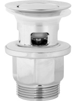 Выпуск для умывальника click/clack, малая крышка с переливом, хром, 1 1/4", AV Engineering