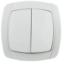 СВЕТОЗАР City light, двухклавишный в сборе белый 10А/~250В, Электрический выключатель (SV-54234-W)