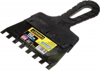 STAYER PROFlat, 150 мм, зуб 10 х 10 мм, пластиковая ручка, зубчатый, нержавеющий фасадный шпатель, Professional (1009-15-10)