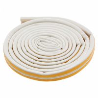 Уплотнитель резиновый, 6 м, профиль "D", белый Сибртех