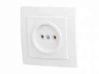 Розетка 1-ая (скрытая, б/з) белая, Стандарт, Юпитер