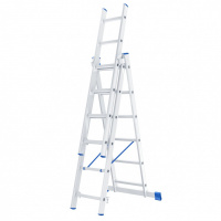 Лестница, 3 х 6 ступеней, алюминиевая, трехсекционная, Сибртех