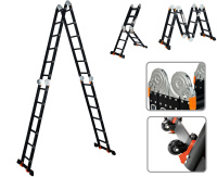 Лестница алюм. многофункц.4х6 ступ.(стрем.-332см,лестн.-690см) 17,0кг BLACK LINE STARTUL (ST9930-06)