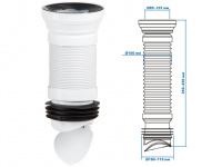 Удлинитель гибкий для унитаза, армированный 450 мм, с клапаном обратного хода, AV Engineering