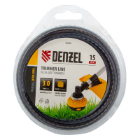 Леска для триммера двухкомпонентная зубчатый квадрат, 3,0мм х 15м, блистер EXTRA CORD Denzel