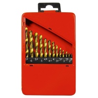 Набор нитридтитан. сверл по металлу, 1.5-6.5 мм (через 0.5 мм+3.2мм 4.8 мм) НSS 13 шт Matrix