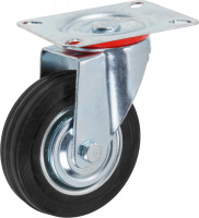 Опора колёсная d-100мм на площадке без фиксатора, резиновая STARFIX