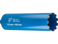 Коронка алмазная d 132мм железобетон BULL, L450мм, микроудар, сухое сверление
