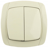 СВЕТОЗАР City light, двухклавишный в сборе, бежевый, 10 А/~250 В, электрический выключатель (SV-54234-B)