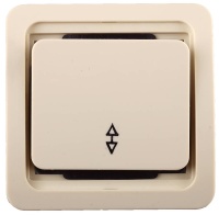 СВЕТОЗАР Гамма, проходной одноклавишный без подсветки цвет бежевый 10А/~250В, Электрический выключатель (SV-54137-B)