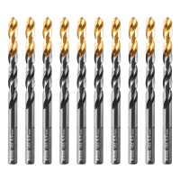 Сверло по металлу, 6,5 мм, HSS-Tin, Golden Tip, 10 шт. Denzel