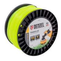 Леска для триммера звезда, 4,0мм х 93м, на DIN катушке FLEX CORD Denzel