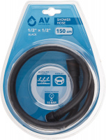 Шланг душевой, PVC, 1/2" г-г 150 см, чёрный, AV Engineering