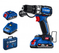 ЗУБР 20 В, 70 Н·м, 2 АКБ LMS (2 А·ч), бесщеточная дрель-шуруповерт, кейс, ПРОФЕССИОНАЛ (DB-70-22)