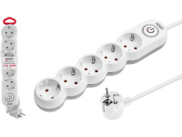 Удлинитель 1,5м (5 роз., 3,5кВт, с/з, выкл, ПВС 3х1,5) LEIDEN ELECTRIC