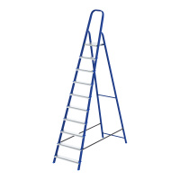 Стремянка, 10 ступеней, стальной профиль, алюминиевые ступени Сибртех