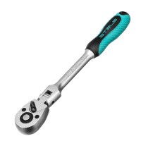 Ключ-трещотка шарнирный 1/4", СrV, 72 зуба, с быстрым сбросом, матовый хром Stels