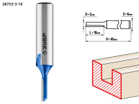 ЗУБР 3 x 10 мм, хвостовик 8 мм, фреза пазовая прямая, Профессионал (28753-3-10)