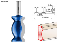 ЗУБР 32 x 57 мм, хвостовик 12 мм, фреза кромочная фигурная №9, Профессионал (28720-32)