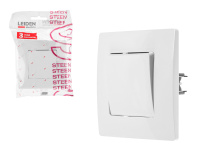 Выключатель 1 клав. (скрытый, 10А) белый, Steen, LEIDEN ELECTRIC