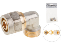 Колено 16(2.0) х 1/2" нар. для труб PEX, AV Engineering (инд. упак.)