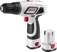 Дрель-шуруповерт ЗУБР 2-х скор,Li-Ion аккум,реверс,10мм,0-350/0-1100об/мин,1.5А/ч,10.8В,доп.аккум,сумка с аксессуар.