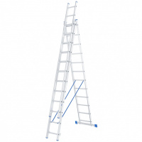 Лестница, 3 х 12 ступеней, алюминиевая, трехсекционная, Россия, Сибртех