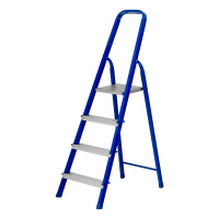 Стремянка, 4 ступени, стальной профиль, алюминиевые ступени Сибртех