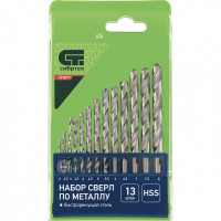Набор сверл по металлу, 2-8 мм, (через 0.5 мм) HSS 13 шт, пластиковая коробка, цилиндрический хвостовик Сибртех