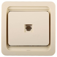 СВЕТОЗАР Гамма, телефонная, одинарная, цвет бежевый, электрическая розетка (SV-54117-B)