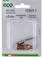 Наконечник для подкачки шин (резьба 8 мм, клапан сброса давления, латунь) ECO