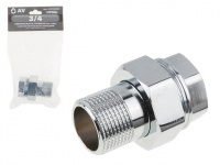 Американка прямая 3/4" вн.-нар. ХРОМ, AV Engineering (инд. упак.)