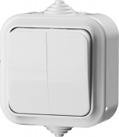 STAYER MAXIMA, белый IP54, двухклавишный выключатель (54302-W)