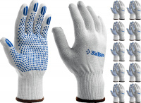 ЗУБР ТОЧКА+, L-XL, мягкое покрытие, с точками увеличенного размера, ПВХ-гель, 10 пар, перчатки, Профессионал (11451-K10)