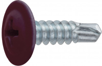 Саморез 4.2х19 мм с прессшайбой, цинк, со сверлом, RAL 3005 (12000 шт в коробе) STARFIX