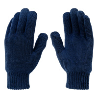 Перчатки трикотажные, акрил, двойные, синий, двойная манжета Сибртех
