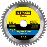 STAYER Super Line, 230 x 30/20 мм, 48T, точный рез, пильный диск по дереву (3682-230-30-48)