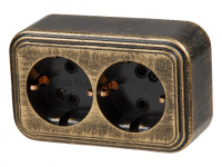 Розетка 2-ая (открытая, с/з) бронз., Стандарт, Юпитер