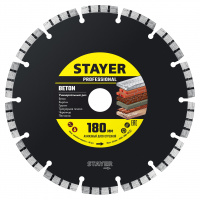 STAYER BETON d180 мм (22. х 7 х 2.2 мм), сегментный алмазный диск, PROFESSIONAL (3660-180)