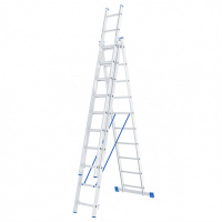 Лестница, 3 х 10 ступеней, алюминиевая, трехсекционная, Сибртех