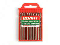 Сверло по металлу ц/х 1.0х12х34 мм HSS, комплект из 10-ти шт ВОЛАТ