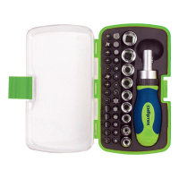 Отвертка ревер. + биты, 41 пред., PH+PZ+SL+H+T, CrV, 2к рукоятка Сибртех