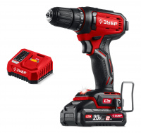 ЗУБР 20 В, 40 Н·м, 1 АКБ LMS (2 А·ч), дрель-шуруповерт (ДШ-40-21)